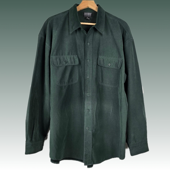Knightsbridge Faux Suede Button-Down Shirt - Picture 1 of 9